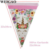 Unicorn Party Kits Paper Plate Cup Banner Sets