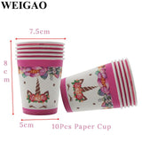 Unicorn Party Kits Paper Plate Cup Banner Sets