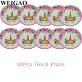 Unicorn Party Kits Paper Plate Cup Banner Sets