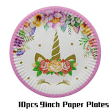 Unicorn Party Kits Paper Plate Cup Banner Sets