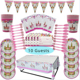 Unicorn Party Kits Paper Plate Cup Banner Sets
