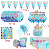 Little Mermaid Unicorn Party Tablecloth