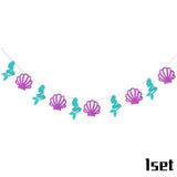 1set Mermaid Paper Banner