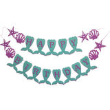 1set Mermaid Paper Banner