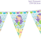 1set Mermaid Paper Banner