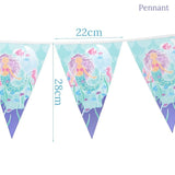 1set Mermaid Paper Banner