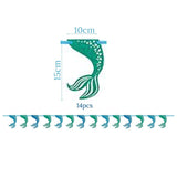 1set Mermaid Paper Banner