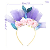 Little Mermaid Party Crown Headband Mermaid Tail Hat