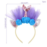 Little Mermaid Party Crown Headband Mermaid Tail Hat