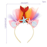 Little Mermaid Party Crown Headband Mermaid Tail Hat