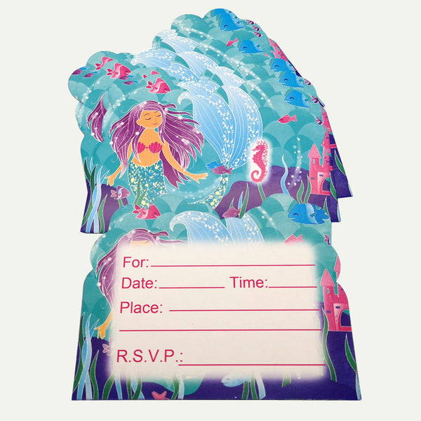 10pcs/lot Mermaid Theme Invitation Cards