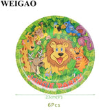 Animal Foil Balloons Jungle Party Decor and Tableware Set