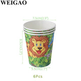 Animal Foil Balloons Jungle Party Decor and Tableware Set