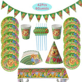 Animal Foil Balloons Jungle Party Decor and Tableware Set