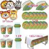 Animal Foil Balloons Jungle Party Decor and Tableware Set
