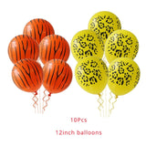 Animal Foil Balloons Jungle Party Decor and Tableware Set