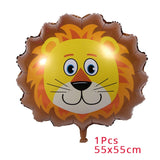 Animal Foil Balloons Jungle Party Decor and Tableware Set