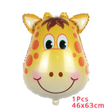 Animal Foil Balloons Jungle Party Decor and Tableware Set
