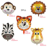 Animal Foil Balloons Jungle Party Decor and Tableware Set