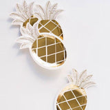 8 Pcs Rose Gold Disposable Tableware Pineapple