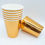 8 Pcs Rose Gold Disposable Tableware Pineapple