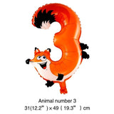 1pc 16inch Animal Number 0-9 Ballons